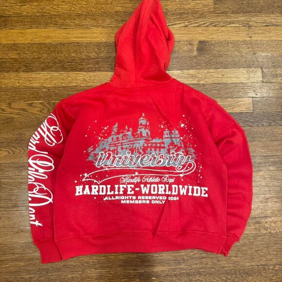(S) Hardlife University Hoodie - Red (New with TAGS) - Picture 6 of 6